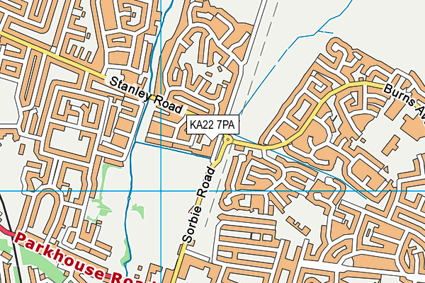 KA22 7PA map - OS VectorMap District (Ordnance Survey)