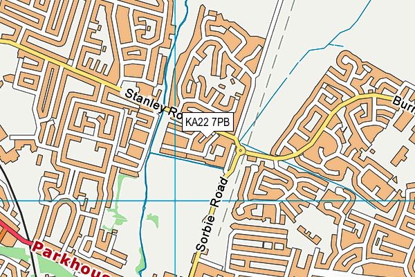 KA22 7PB map - OS VectorMap District (Ordnance Survey)