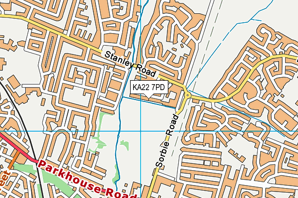 KA22 7PD map - OS VectorMap District (Ordnance Survey)