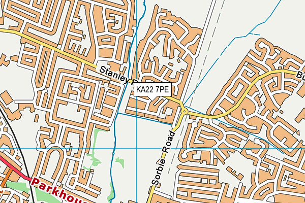 KA22 7PE map - OS VectorMap District (Ordnance Survey)
