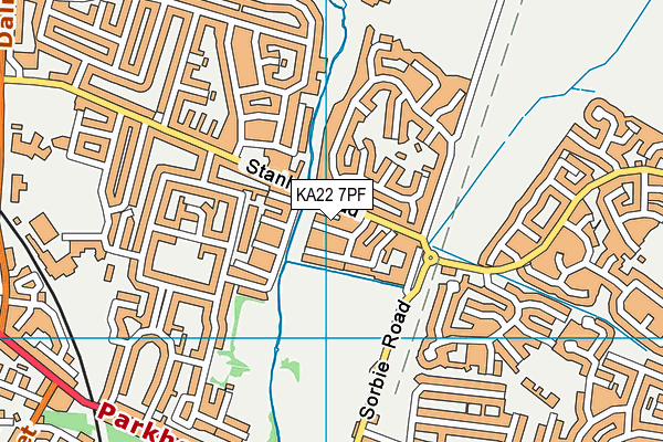 KA22 7PF map - OS VectorMap District (Ordnance Survey)