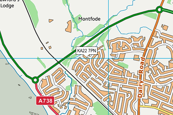 KA22 7PN map - OS VectorMap District (Ordnance Survey)