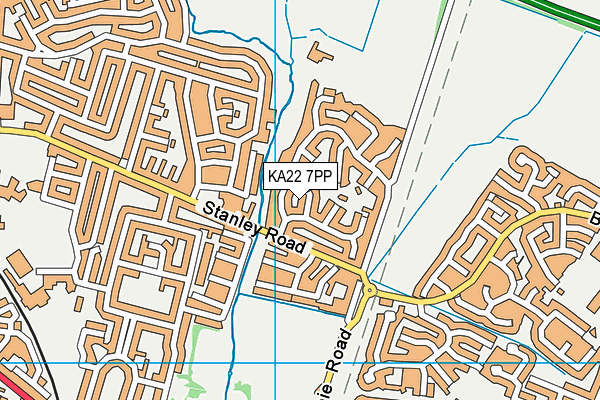 KA22 7PP map - OS VectorMap District (Ordnance Survey)