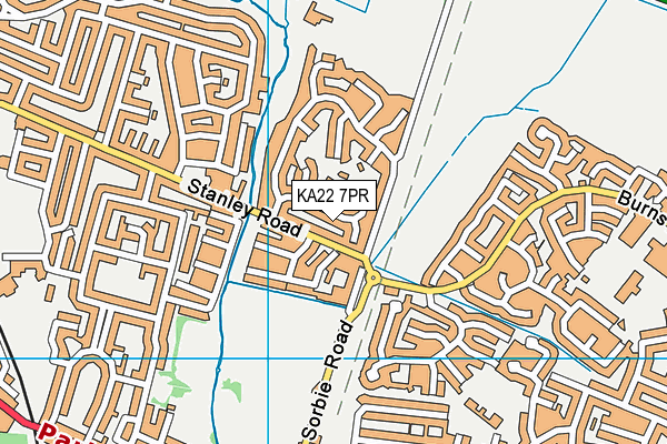 KA22 7PR map - OS VectorMap District (Ordnance Survey)