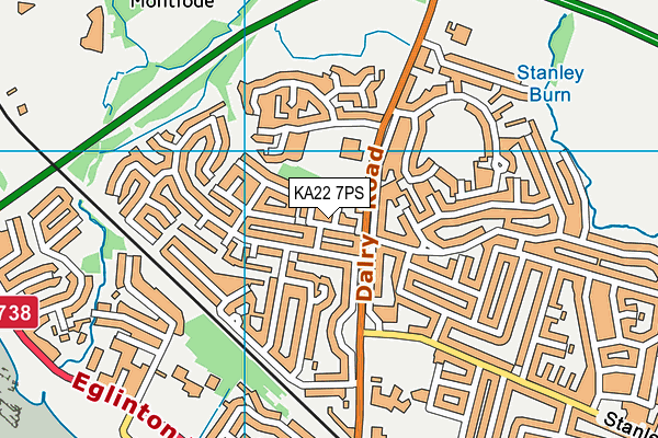KA22 7PS map - OS VectorMap District (Ordnance Survey)