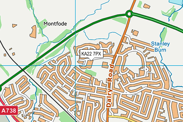 KA22 7PX map - OS VectorMap District (Ordnance Survey)