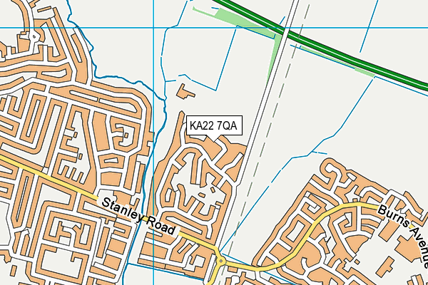 KA22 7QA map - OS VectorMap District (Ordnance Survey)