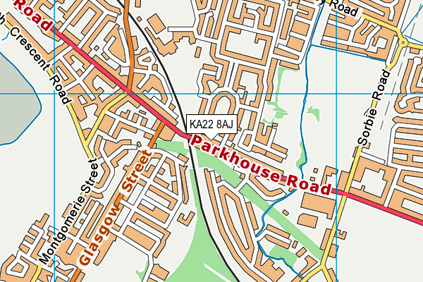 KA22 8AJ map - OS VectorMap District (Ordnance Survey)