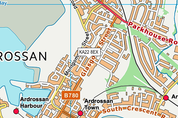 KA22 8EX map - OS VectorMap District (Ordnance Survey)