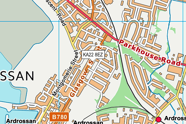KA22 8EZ map - OS VectorMap District (Ordnance Survey)