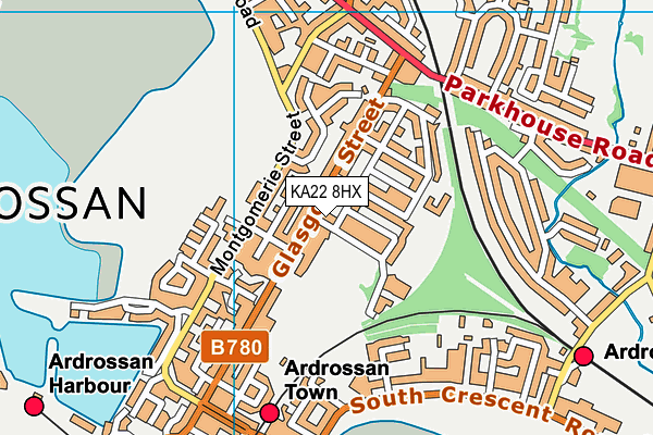 KA22 8HX map - OS VectorMap District (Ordnance Survey)