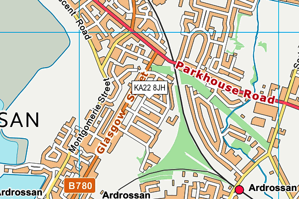 KA22 8JH map - OS VectorMap District (Ordnance Survey)