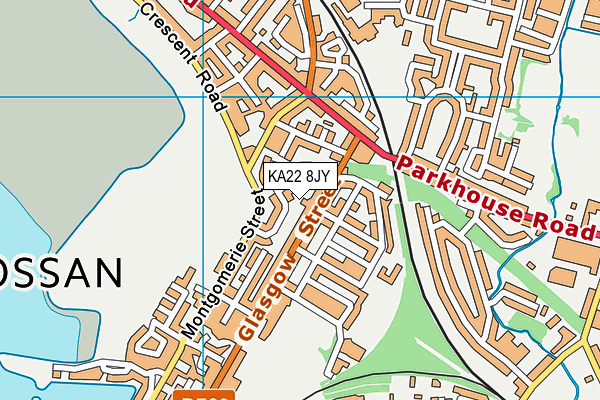 KA22 8JY map - OS VectorMap District (Ordnance Survey)