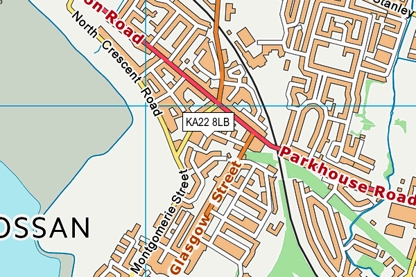 KA22 8LB map - OS VectorMap District (Ordnance Survey)