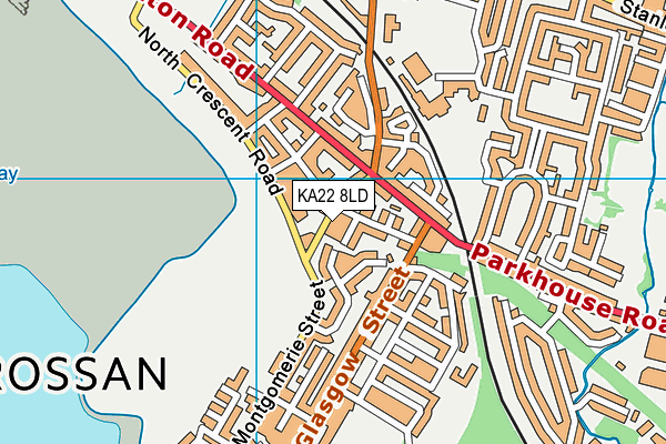 KA22 8LD map - OS VectorMap District (Ordnance Survey)