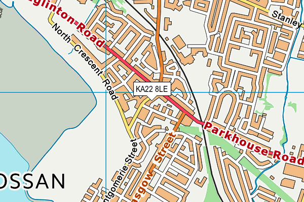 KA22 8LE map - OS VectorMap District (Ordnance Survey)