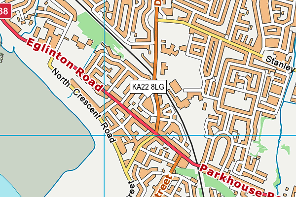 KA22 8LG map - OS VectorMap District (Ordnance Survey)