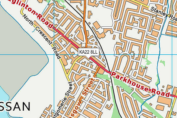 KA22 8LL map - OS VectorMap District (Ordnance Survey)