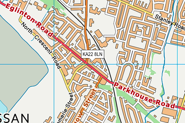 KA22 8LN map - OS VectorMap District (Ordnance Survey)