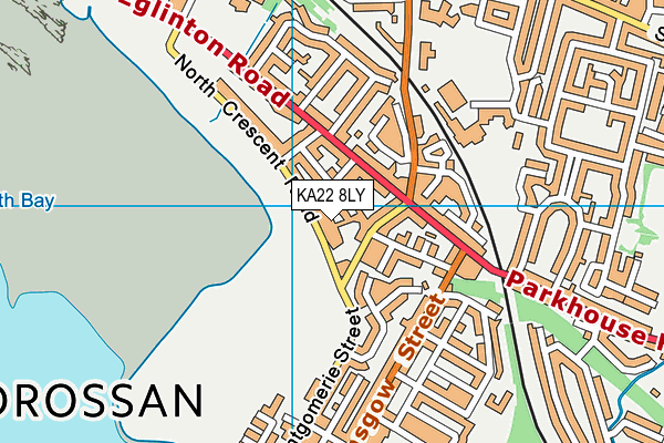 KA22 8LY map - OS VectorMap District (Ordnance Survey)