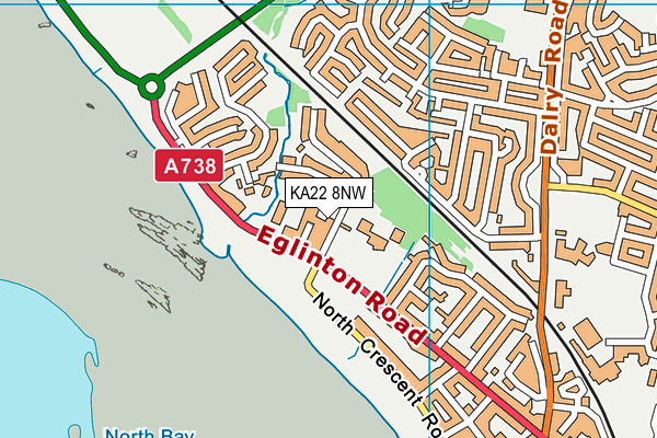 KA22 8NW map - OS VectorMap District (Ordnance Survey)
