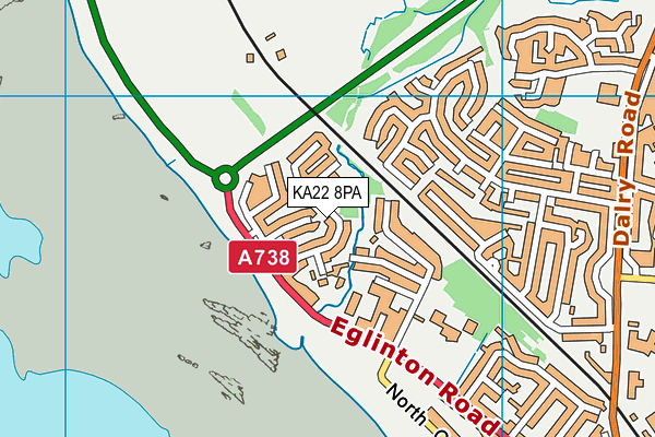 KA22 8PA map - OS VectorMap District (Ordnance Survey)