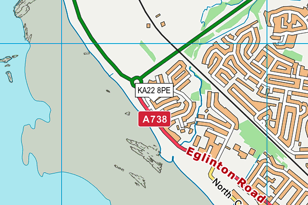 KA22 8PE map - OS VectorMap District (Ordnance Survey)