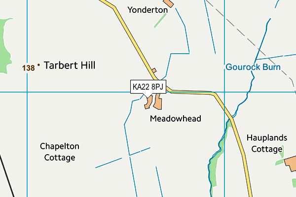 KA22 8PJ map - OS VectorMap District (Ordnance Survey)