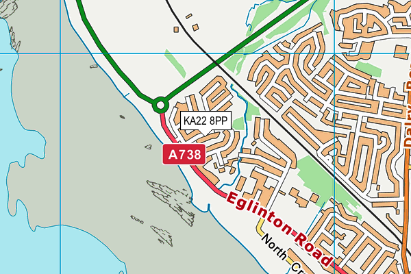 KA22 8PP map - OS VectorMap District (Ordnance Survey)