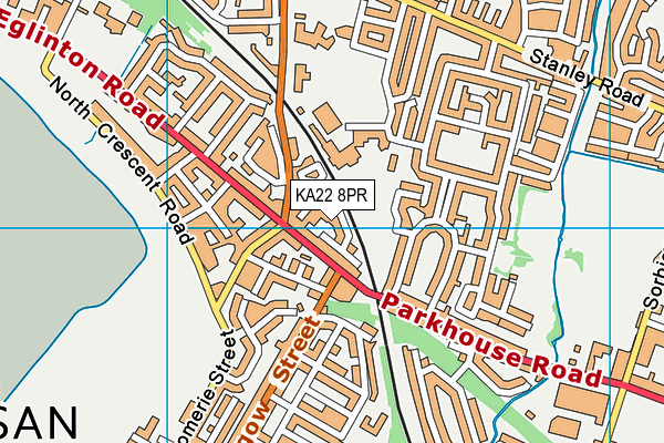 KA22 8PR map - OS VectorMap District (Ordnance Survey)