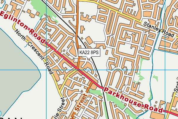 KA22 8PS map - OS VectorMap District (Ordnance Survey)