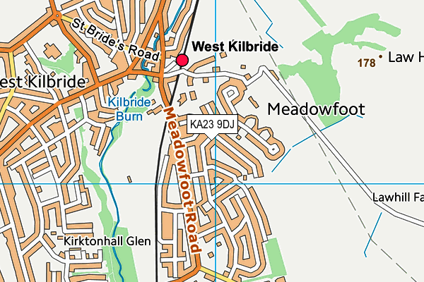 KA23 9DJ map - OS VectorMap District (Ordnance Survey)