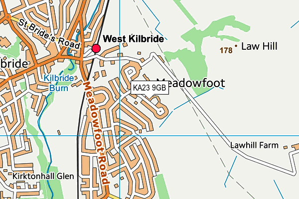 KA23 9GB map - OS VectorMap District (Ordnance Survey)