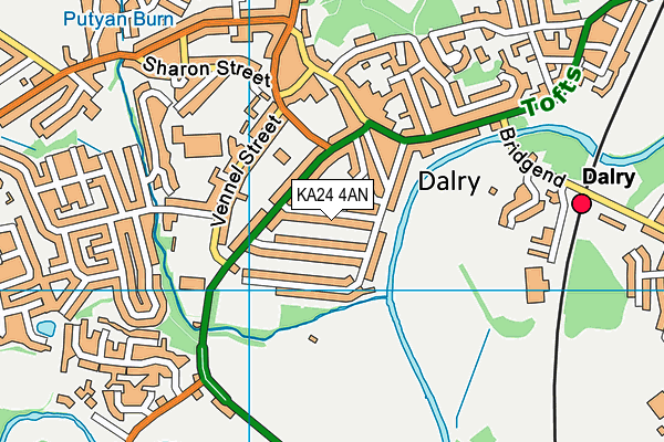 KA24 4AN map - OS VectorMap District (Ordnance Survey)