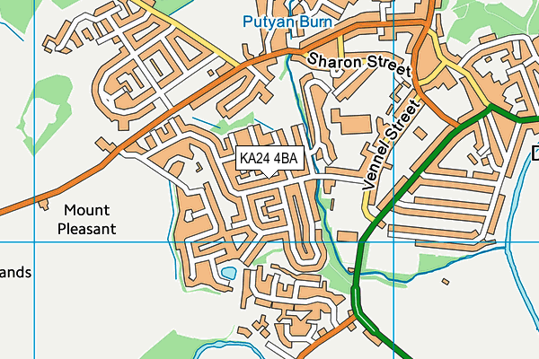 KA24 4BA map - OS VectorMap District (Ordnance Survey)