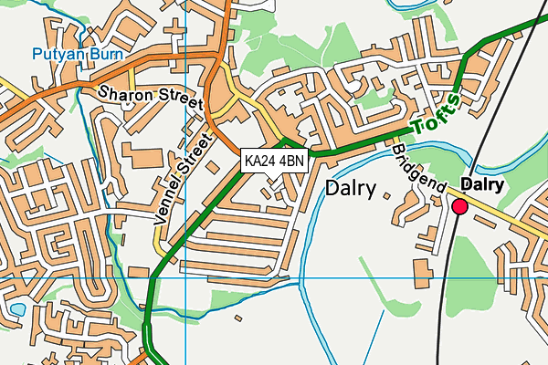 KA24 4BN map - OS VectorMap District (Ordnance Survey)