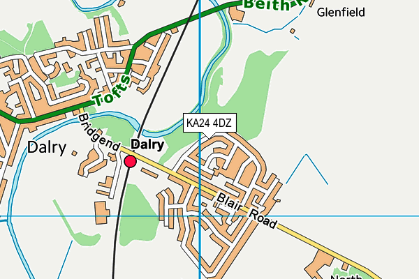 KA24 4DZ map - OS VectorMap District (Ordnance Survey)