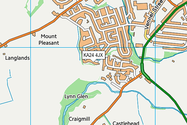 KA24 4JX map - OS VectorMap District (Ordnance Survey)