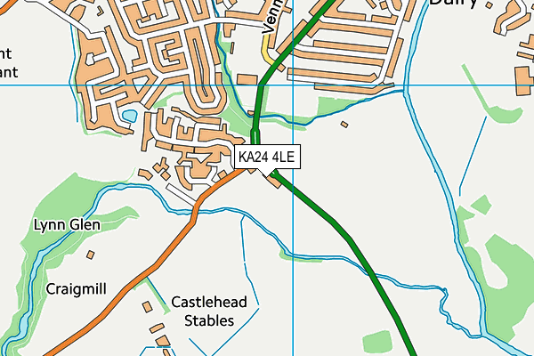 KA24 4LE map - OS VectorMap District (Ordnance Survey)