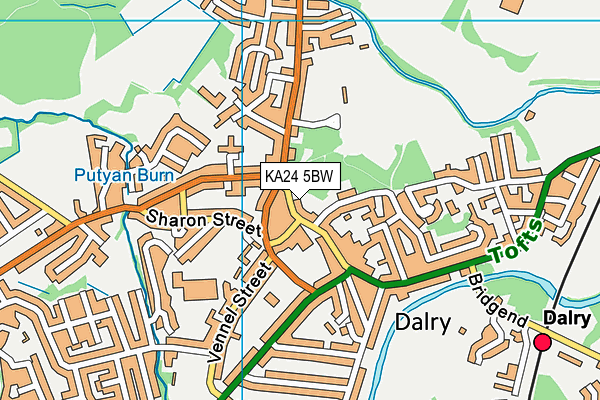 KA24 5BW map - OS VectorMap District (Ordnance Survey)