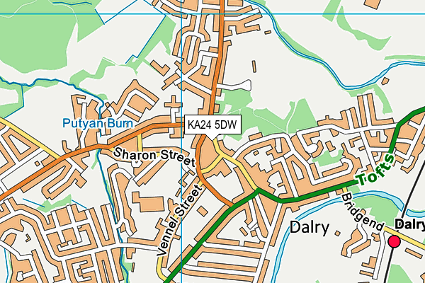KA24 5DW map - OS VectorMap District (Ordnance Survey)