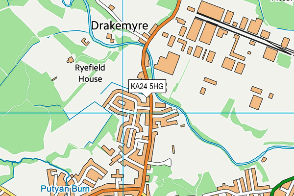 KA24 5HG map - OS VectorMap District (Ordnance Survey)