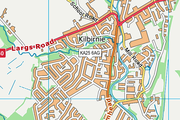 KA25 6AG map - OS VectorMap District (Ordnance Survey)