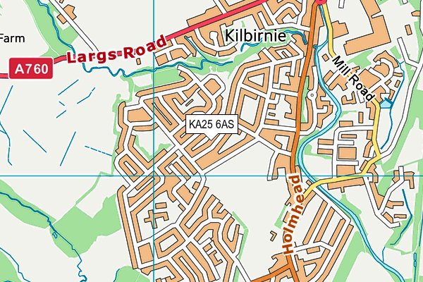 KA25 6AS map - OS VectorMap District (Ordnance Survey)