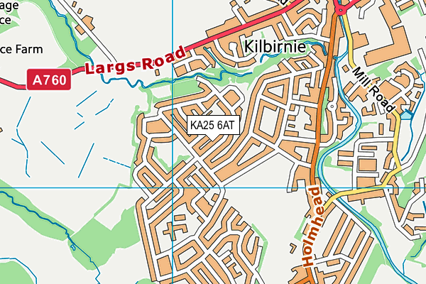 KA25 6AT map - OS VectorMap District (Ordnance Survey)