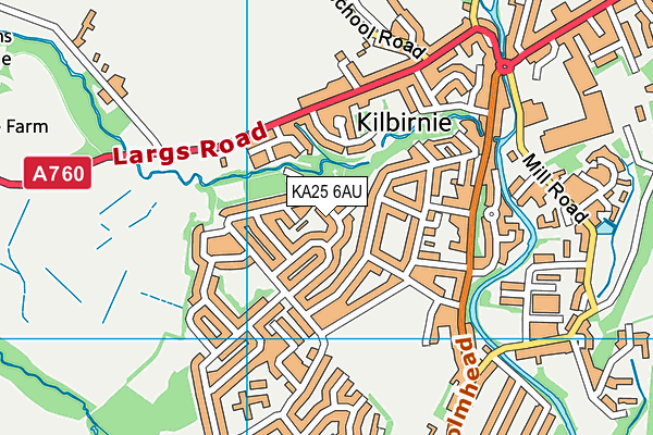 KA25 6AU map - OS VectorMap District (Ordnance Survey)