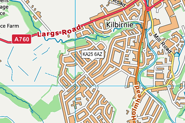 KA25 6AZ map - OS VectorMap District (Ordnance Survey)