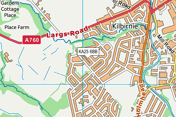 KA25 6BB map - OS VectorMap District (Ordnance Survey)