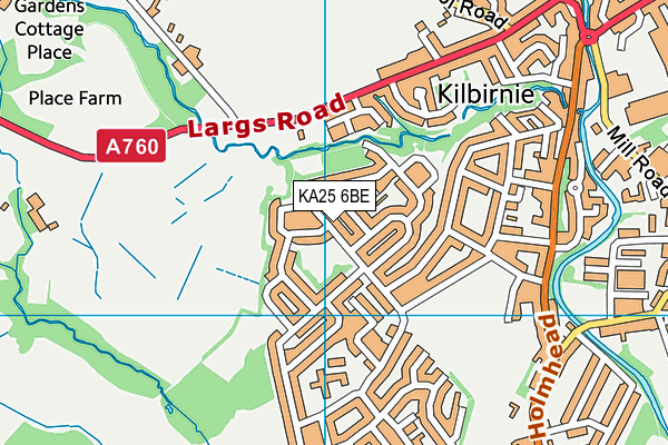 KA25 6BE map - OS VectorMap District (Ordnance Survey)