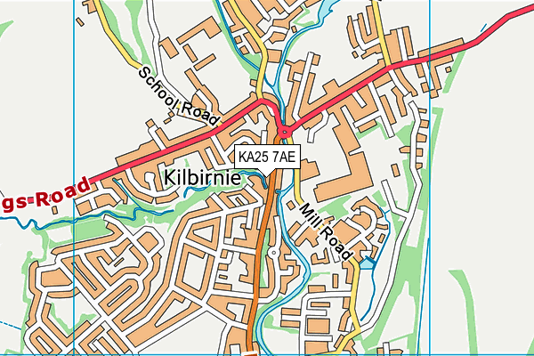 KA25 7AE map - OS VectorMap District (Ordnance Survey)